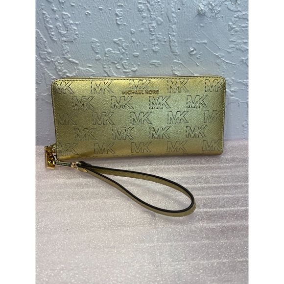 Authentic Michael Kors Jet Set Saffiano Leather Travel Continental Wallet New - Picture 1 of 9